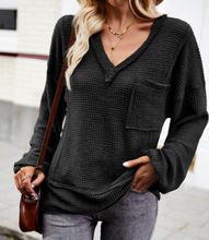 Load image into Gallery viewer, V Neck Casual Long Sleeve Top

