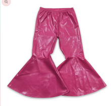 Load image into Gallery viewer, Pre-order: Leather Ruffle Bell Bottom Pants
