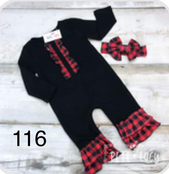 Buffalo Plaid Infant Romper