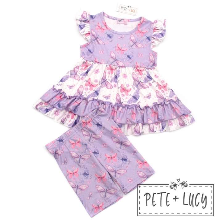 Lilac Butterflies 2 Piece Set