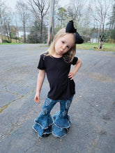 Load image into Gallery viewer, Tiered Bell Bottom Denim - Med Wash
