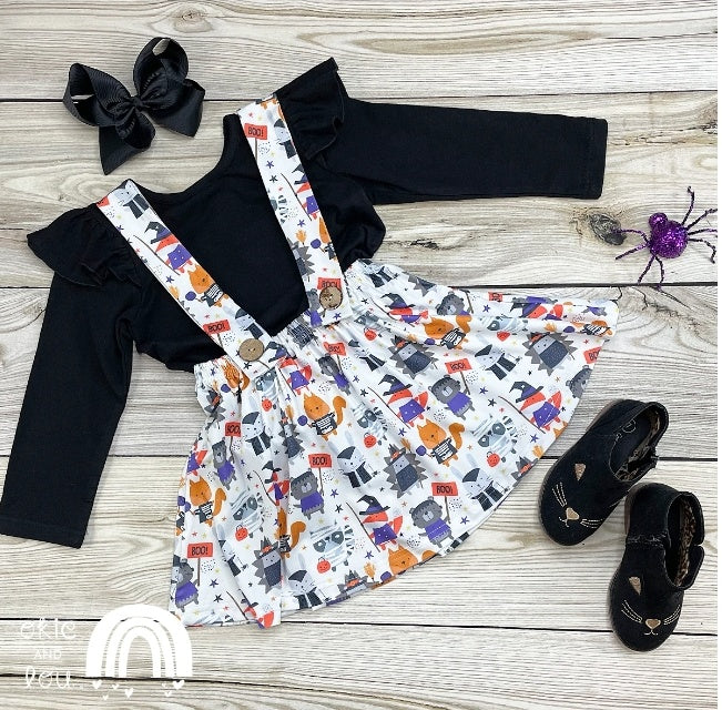 Halloween in the Woods 2 Piece Suspender Set