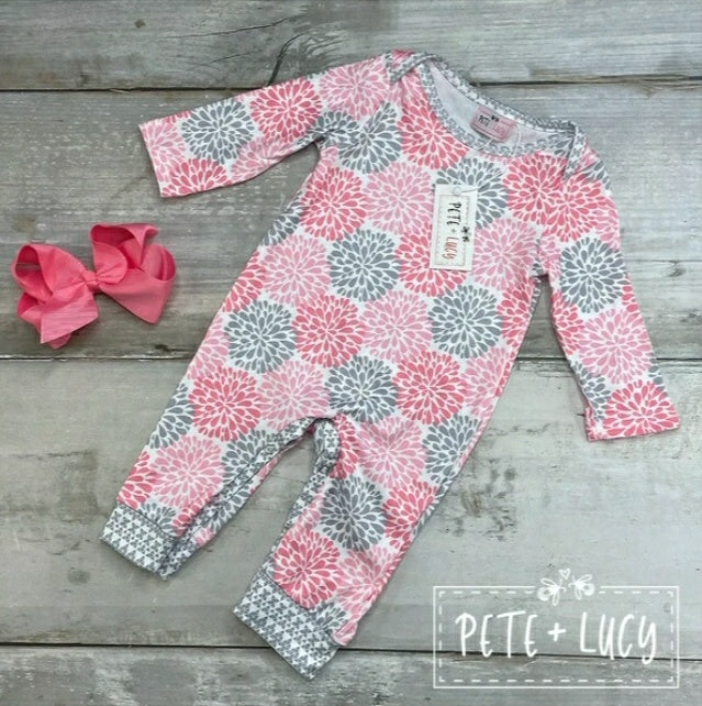 Pink Dahlias Infant Romper