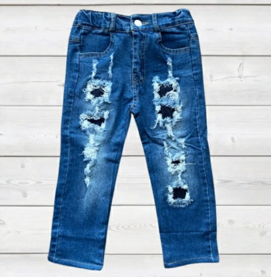 Distressed Medium Wash Denim Jeans