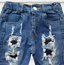 Load image into Gallery viewer, Distressed Medium Wash Denim Jeans
