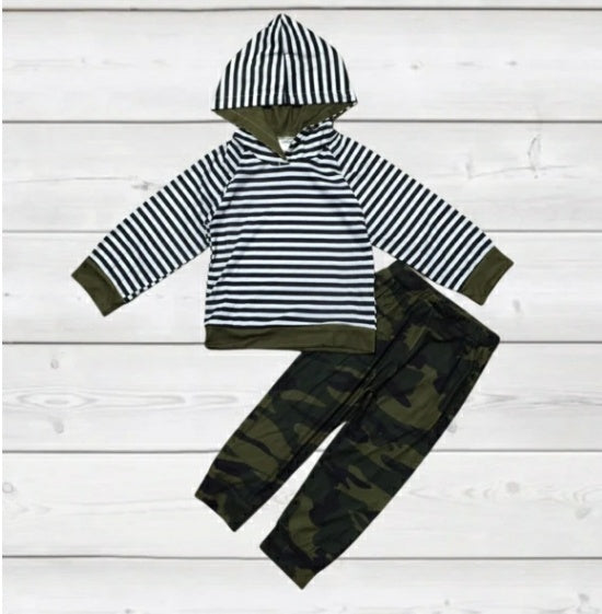Stripe & Camo 2 Piece Set