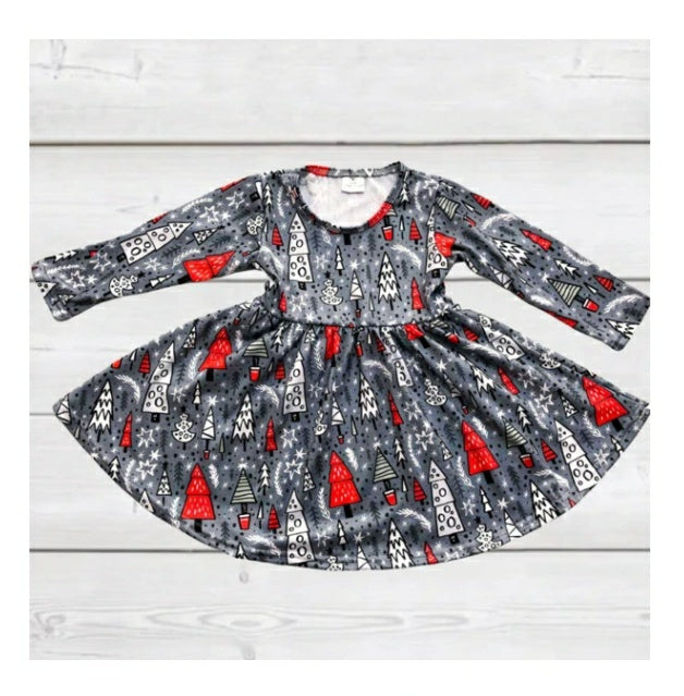 Snowy Little Trees Twirly Dress
