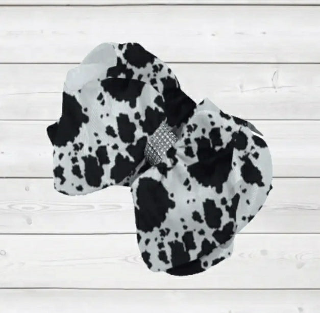 Black Cowprint Bow