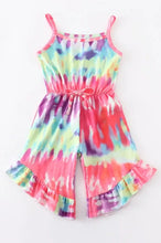 Load image into Gallery viewer, Rainbow Tie Dye Ruffle Jumpsuit
