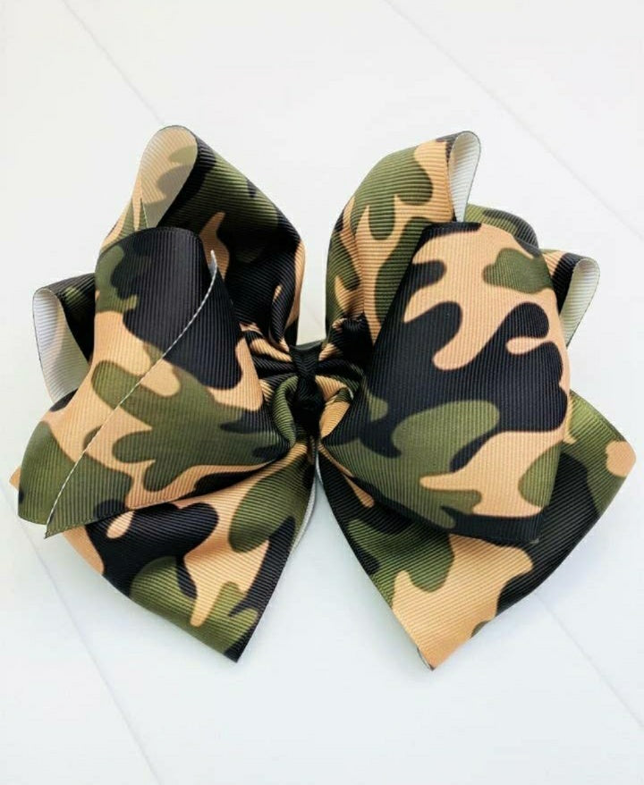 Camo Texas Size Knot Hair Bow