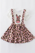 Load image into Gallery viewer, Leopard Rabbit Ruffle Suspender Skirt Set
