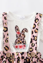 Load image into Gallery viewer, Leopard Rabbit Ruffle Suspender Skirt Set
