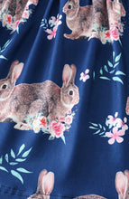 Load image into Gallery viewer, Navy Rabbit Ruffle Dress
