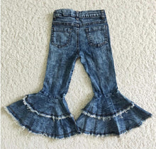 Load image into Gallery viewer, Tiered Bell Bottom Denim - Med Wash

