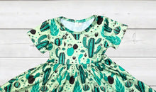 Load image into Gallery viewer, Prairie Green Cactus Twirly Dress
