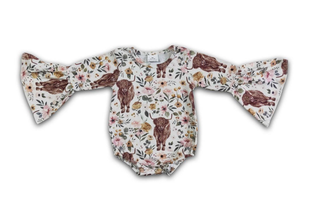 Pre-order: Highland Cow Infant Romper