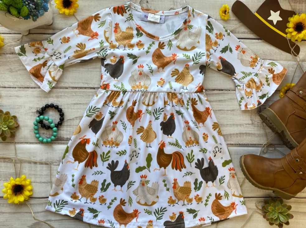 Musical Chickens Twirly Dress