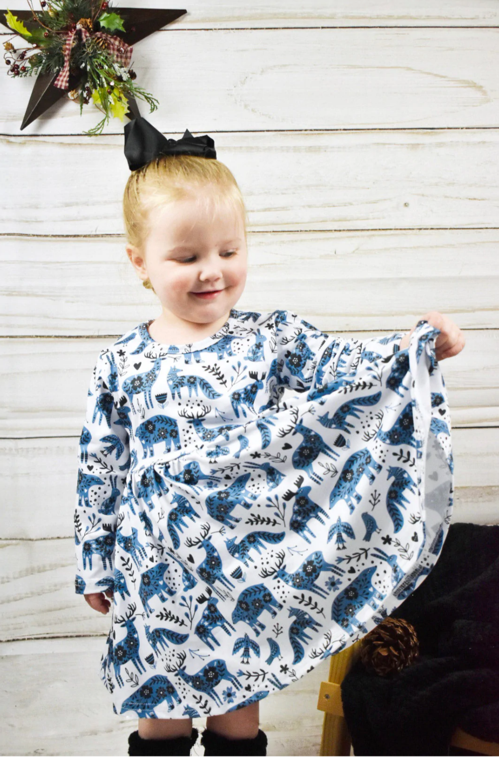 Indigo Forest Friends Twirly Dress