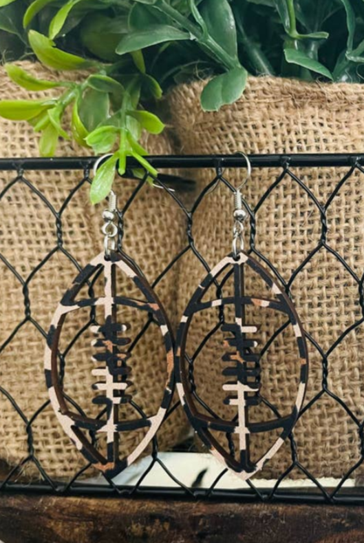 Leopard Football Earrings