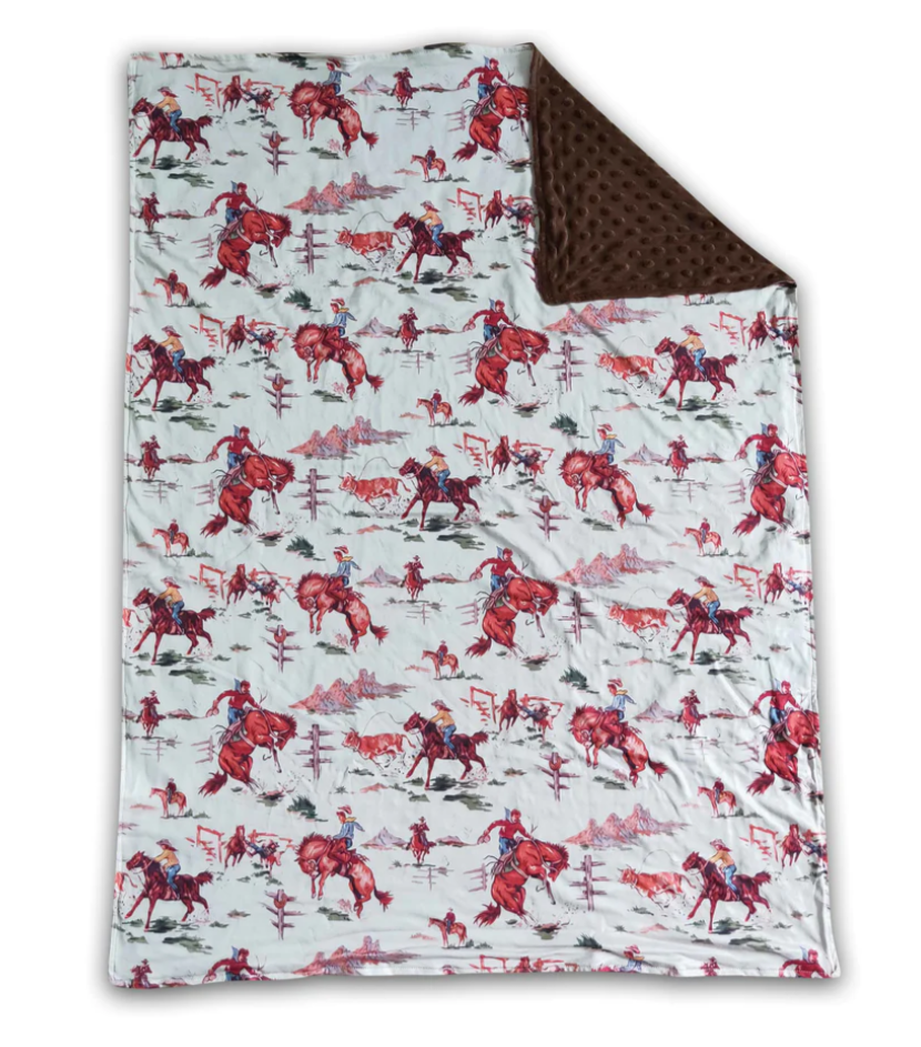 Rodeo Horse Minky Blanket