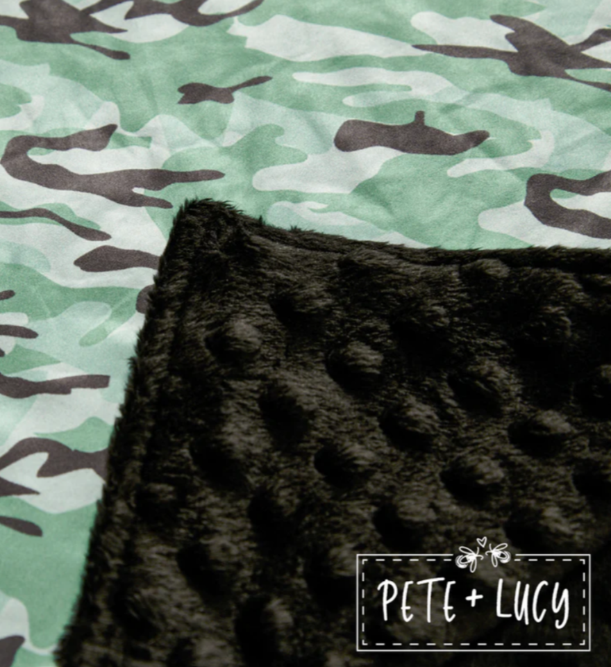 Grey Camo Minky Blanket