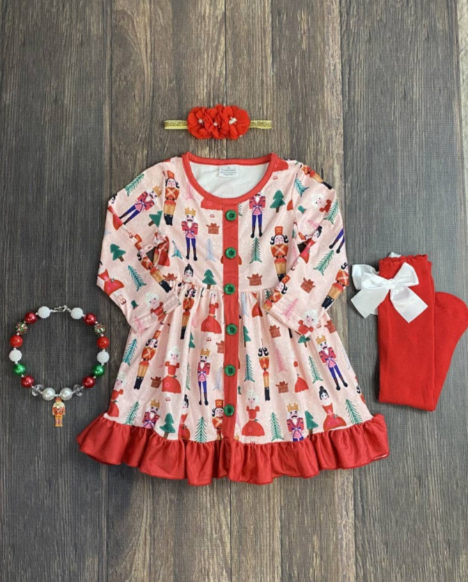 Pink Nutcracker Ruffle Dress