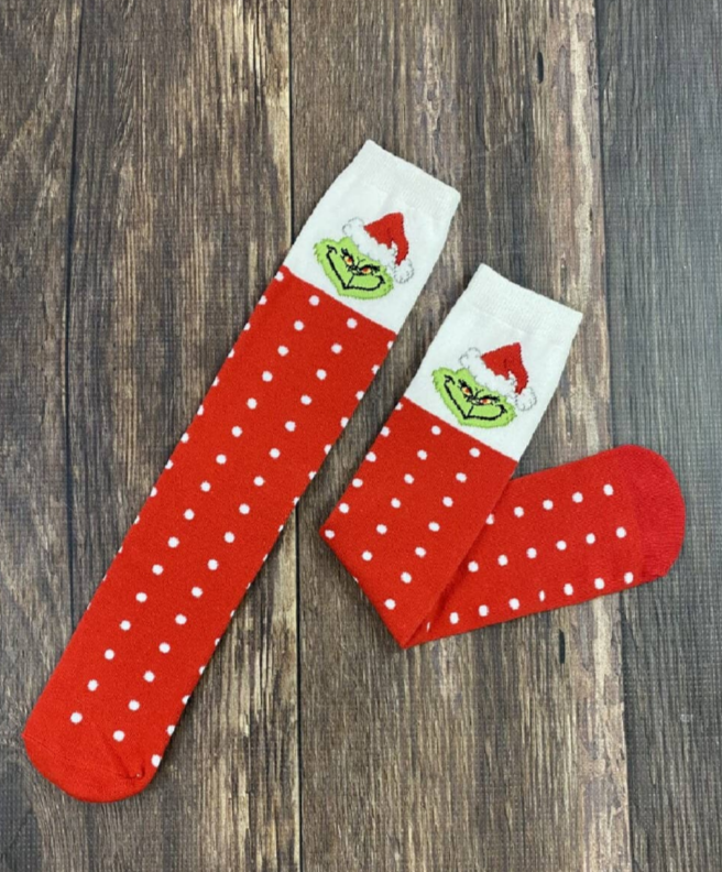 Grinch Tube Socks
