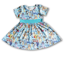 Load image into Gallery viewer, Blue Dog Character Dress
