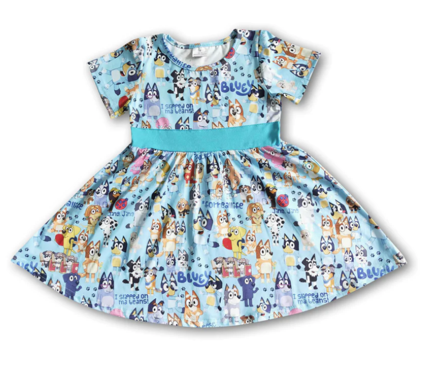 Blue Dog Character Dress