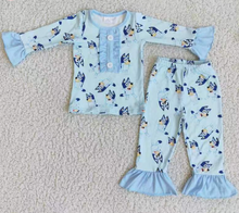 Load image into Gallery viewer, Pre-order: Blue Dog Character Pajamas (2 Styles)
