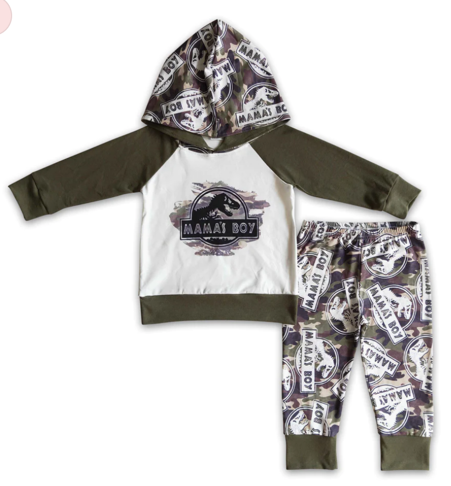 Mama's Boy Dino Camo 2 Piece Set