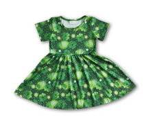 Load image into Gallery viewer, Pre-order: Green Lucky Twirly Dress
