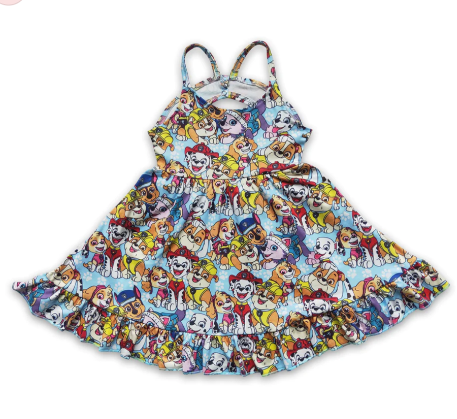 Pup Sleeveless Twirly Dress